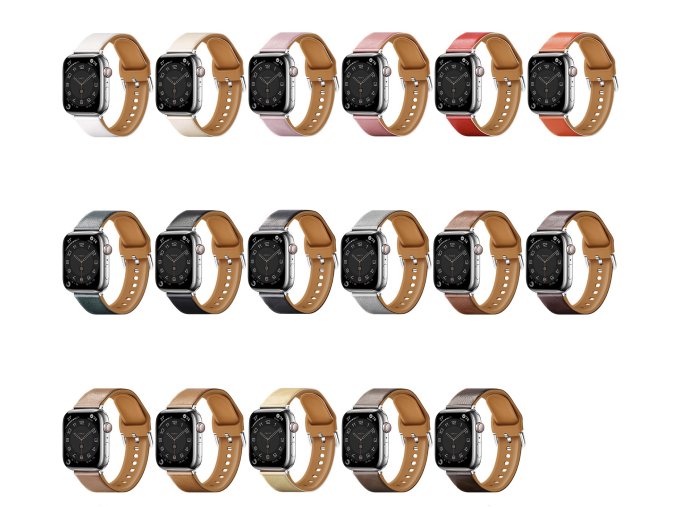 Řemínek z umělé kůže pro Apple Watch 38/40/41/42(S10)mm (Barva Tmavě šedá)