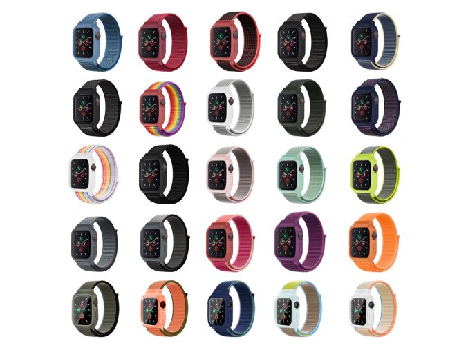 Nylonový set 2v1 pro Apple Watch 42/44/45mm (Barevná varianta Khaki Zelená)