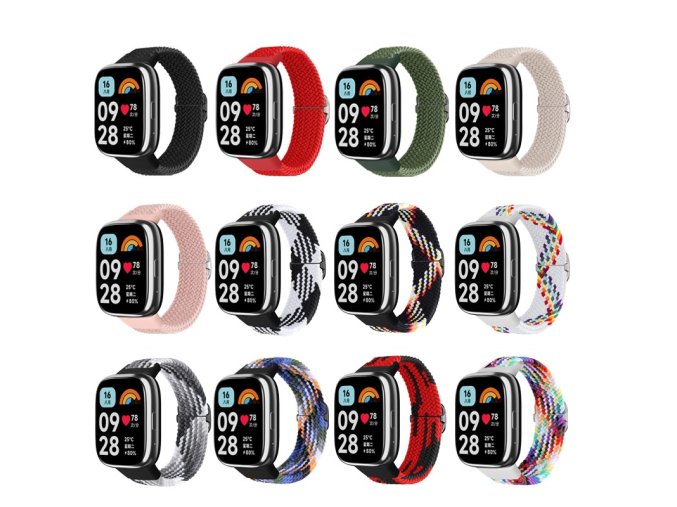 Pletený náramek pro Xiaomi Redmi Watch 3 Lite / Watch 3 Active (Barevná varianta Odstíny černé)