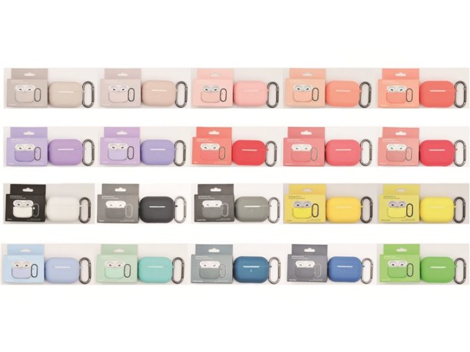 Jednobarevný obal s karabinou pro AirPods PRO / 2 PRO (Barva Yellow)