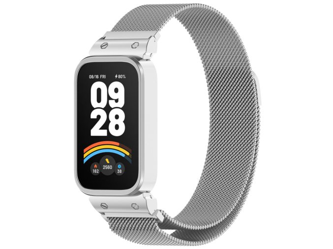 Milánský tah magnetický řemínek pro Mi band 9 Active / Redmi Band 3 (Barevná varianta Růžovo-zlatý)