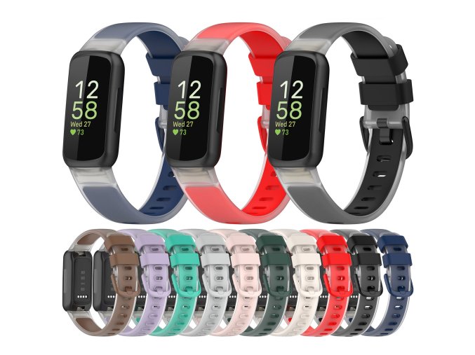Jednobarevný transparentní řemínek pro Fitbit Inspire 3 (Barva náramku Tyrkysová)