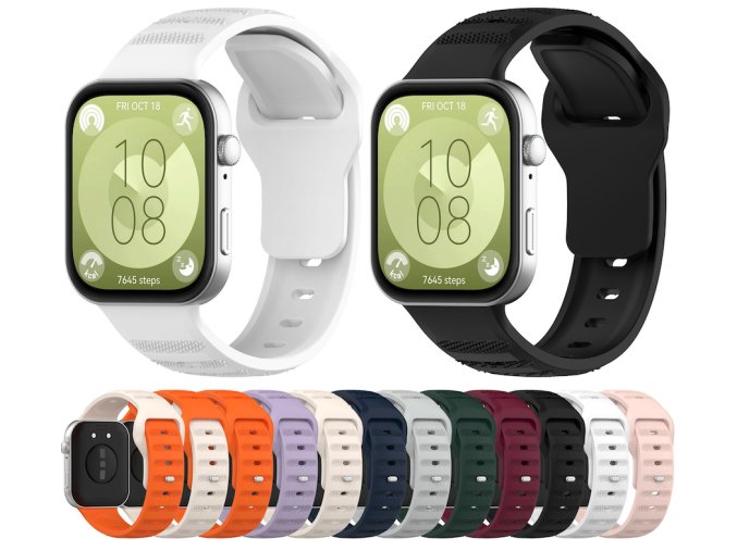 Vroubkovaný řemínek pro Huawei Fit 3 (Barevná varianta Vínový)