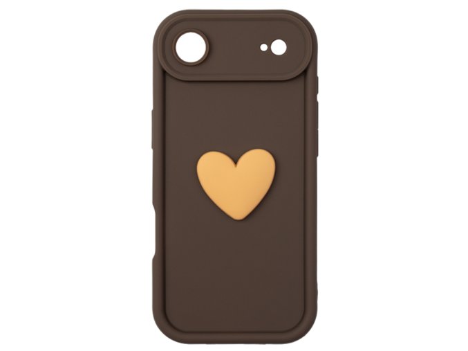 68288 1 silikonovy hnedy kryt s 3d srdickem pro iphone 17 air