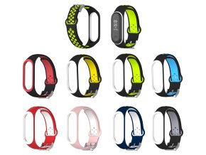 Náhradní náramek Mi band 3/4 EF (Barva TmavěModro-Bílá, Pro Přístroj Xiaomi Mi band 3/4/5/6)