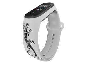 Náhradní náramek Mi band 3/4/5/6/7 Ještěrky (Barva Bílá, Pro Přístroj Xiaomi Mi Band 7)