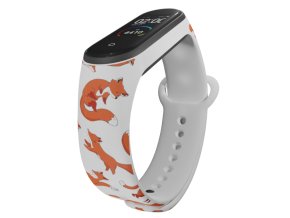 Náhradní náramek Mi band 3/4/5/6/7 Lišky (Barevná varianta Bílá, Pro Přístroj Xiaomi Mi Band 7)