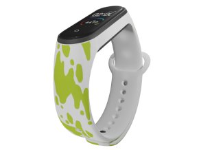 Náhradní náramek Mi band 3/4/5/6/7 Zelená skvrna (Barevná varianta Bílá, Pro Přístroj Xiaomi Mi Band 7)