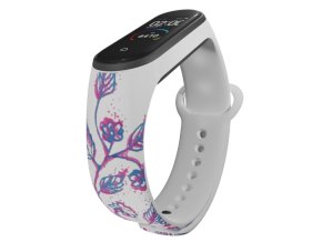 Náhradní náramek Mi band 3/4/5/6/7 Květy (Barva Vícebarevná, Pro Přístroj Xiaomi Mi Band 7)