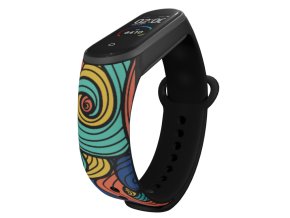 Náhradní náramek Mi band 3/4/5/6/7 Barevné vlny (Barva Vícebarevná, Pro Přístroj Xiaomi Mi Band 7)