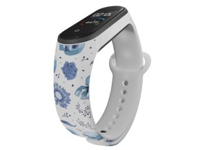 Náhradní náramek Mi band 3/4/5/6/7 Modré lebky (Barevná varianta Bílá, Pro Přístroj Xiaomi Mi Band 7)