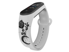 Náhradní náramek Mi band 3/4/5/6/7 Černá růže (Barevná varianta Bílá, Pro Přístroj Xiaomi Mi Band 7)