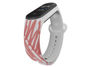 Náhradní náramek Mi band 3/4/5/6/7 Červená čmáranice (Barva Vícebarevná, Pro Přístroj Xiaomi Mi Band 7)