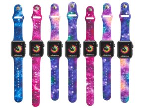 Apple watch řemínek Galaxie (Barevná varianta Galaktická, Pro Apple Watch velikost 42/44/45mm, Velikost náramku S (Obvod ruky 16,5 až 20,5cm))