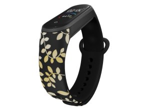 Náhradní náramek Mi band 3/4/5/6/7 Zlaté listí (Barva Vícebarevná, Pro Přístroj Xiaomi Mi Band 7)
