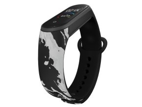 Náhradní náramek Mi band 3/4/5/6/7 Černobílý mramor (Barva Vícebarevná, Pro Přístroj Xiaomi Mi Band 7)
