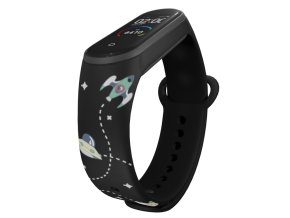 Náhradní náramek Mi band 3/4/5/6/7 Raketky (Barva Vícebarevná, Pro Přístroj Xiaomi Mi Band 7)
