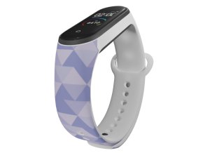 Náhradní náramek Mi band 3/4/5/6/7 Fialové trojúhelníky (Barva Vícebarevná, Pro Přístroj Xiaomi Mi Band 7)