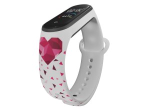 Náhradní náramek Mi band 3/4/5/6/7 Srdce s trojúhelníky (Barva Vícebarevná, Pro Přístroj Xiaomi Mi Band 7)