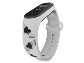 Náhradní náramek Mi band 3/4/5/6/7 Srdce s křídly (Barva Vícebarevná, Pro Přístroj Xiaomi Mi Band 7)