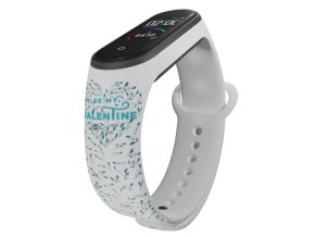 Náhradní náramek Mi band 3/4/5/6/7 Valentýn z kytic (Barevná varianta Bílá, Pro Přístroj Xiaomi Mi Band 7)