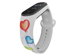Náhradní náramek Mi band 3/4/5/6/7 Balónky ve tvaru srdce (Barevná varianta Bílá, Pro Přístroj Xiaomi Mi Band 7)