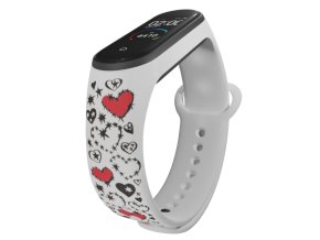 Náhradní náramek Mi band 3/4/5/6/7 Srdíčka plná hvězd (Barva Vícebarevná, Pro Přístroj Xiaomi Mi Band 7)