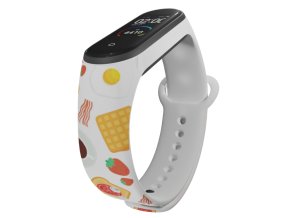 Náhradní náramek Mi band 3/4/5/6/7 Snídaně (Barevná varianta Bílá, Pro Přístroj Xiaomi Mi Band 7)