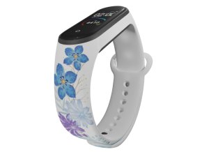 Náhradní náramek Mi band 3/4/5/6/7 Modrá louka (Barevná varianta Bílá, Pro Přístroj Xiaomi Mi Band 7)