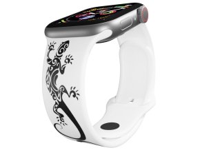 Apple watch řemínek Ještěrky (Barva Bílá, Rozměr 42/44/45/46/49mm)