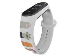 Náhradní náramek Mi band 3/4/5/6/7 Tlapky high five (Barevná varianta Bílá, Pro Přístroj Xiaomi Mi Band 7)