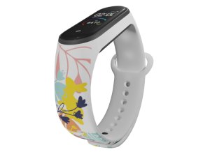 Náhradní náramek Mi band 3/4/5/6/7 Zajíci v trávě (Barevná varianta Bílá, Pro Přístroj Xiaomi Mi Band 7)
