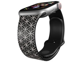 Apple watch řemínek Geometrie šedá (Rozměr 42/44/45/46/49mm, barva designu bílá)