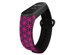 Náhradní náramek Mi band 3/4/5/6/7 Geometrie fialová (Barva Vícebarevná, Pro Přístroj Xiaomi Mi Band 7)