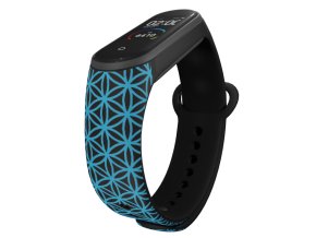 Náhradní náramek Mi band 3/4/5/6/7 Geometrie modrá (Barva Vícebarevná, Pro Přístroj Xiaomi Mi Band 7)