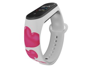 Náhradní náramek Mi band 3/4/5/6/7 Růžová srdce (Barva Vícebarevná, Pro Přístroj Xiaomi Mi Band 7)