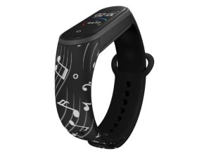 Náhradní náramek Mi band 3/4/5/6/7 Noty (Barva Vícebarevná, Pro Přístroj Xiaomi Mi Band 7)