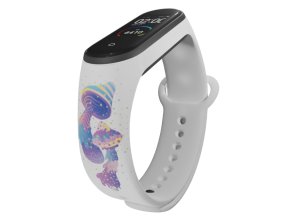 Náhradní náramek Mi band 3/4/5/6/7 Houbičky (Barevná varianta Bílá, Pro Přístroj Xiaomi Mi Band 7)