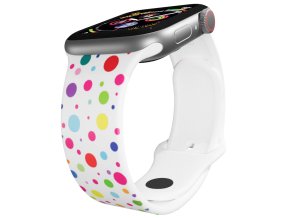 Apple watch řemínek Puntíky (Barva Bílá, Rozměr 42/44/45/46/49mm)
