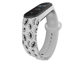 Náhradní náramek Mi band 3/4/5/6/7 Oči (Barevná varianta Bílá, Pro Přístroj Xiaomi Mi Band 7)
