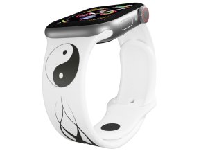 Apple watch řemínek Jin Jang (Rozměr 42/44/45/46/49mm, barva pásku bílá)