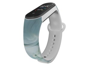 Náhradní náramek Mi band 3/4/5/6/7 Modro-šedý mramor (Barva Vícebarevná, Pro Přístroj Xiaomi Mi Band 7)