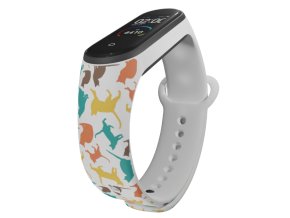 Náhradní náramek Mi band 3/4/5/6/7 Kočičky (Barevná varianta Bílá, Pro Přístroj Xiaomi Mi Band 7)