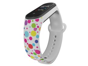 Náhradní náramek Mi band 3/4/5/6/7 Puntíky (Barevná varianta Bílá, Pro Přístroj Xiaomi Mi Band 7)