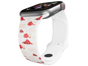 Apple watch řemínek Červené mraky (Rozměr 42/44/45/46/49mm, barva pásku bílá)