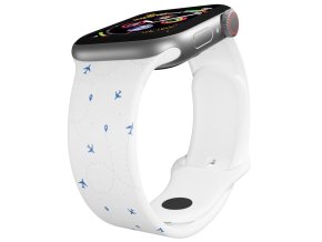 Apple watch řemínek Letem světem (Rozměr 42/44/45/46/49mm, barva pásku bílá)