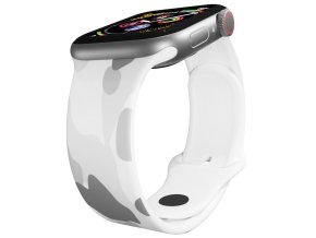Apple watch řemínek Maskáč šedý (Barva Bílá, Rozměr 42/44/45/46/49mm)