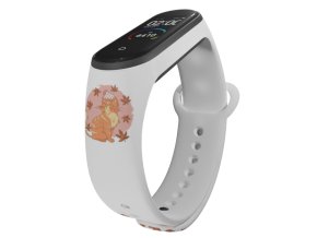 Náhradní náramek Mi band 3/4/5/6/7 Kočka v listí (Barva Vícebarevná, Pro Přístroj Xiaomi Mi Band 7)