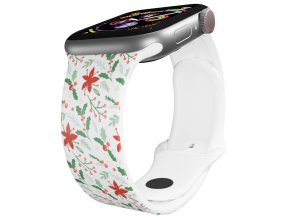 Apple watch řemínek Vánoční hvězda (Rozměr 42/44/45/46/49mm, barva pásku bílá)