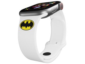 Apple watch řemínek Batman - Logo (Rozměr 42/44/45/46/49mm, barva pásku bílá)